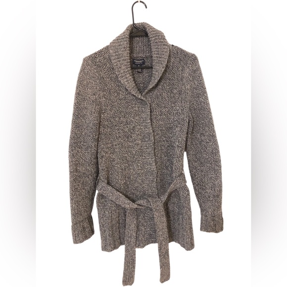 American Eagle Outfitters Sweaters - American Eagle Outfitters AEO Lambswool Button Down Belted Cardigan Sweater Sz M